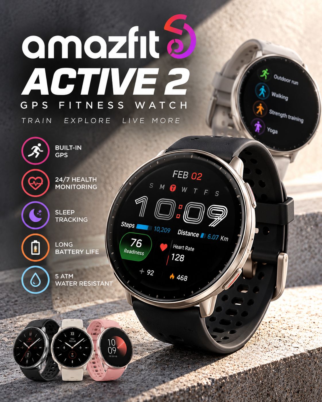 Amazfit Active 2 GPS Fitness Watch