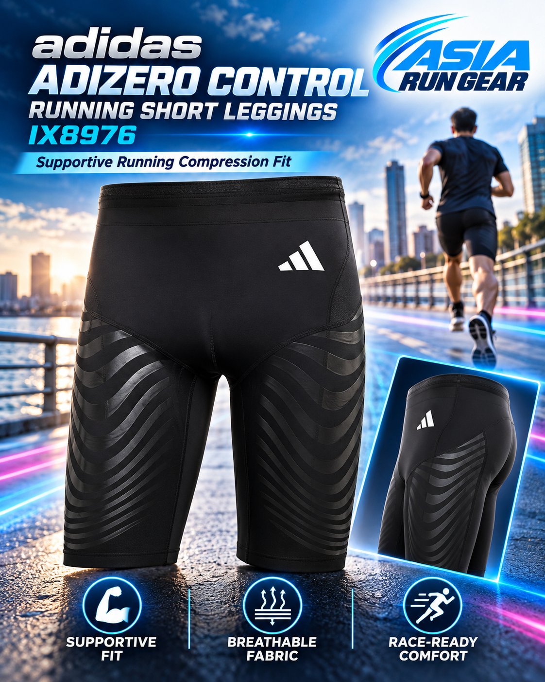adidas Adizero Control Running Short Leggings IX8976