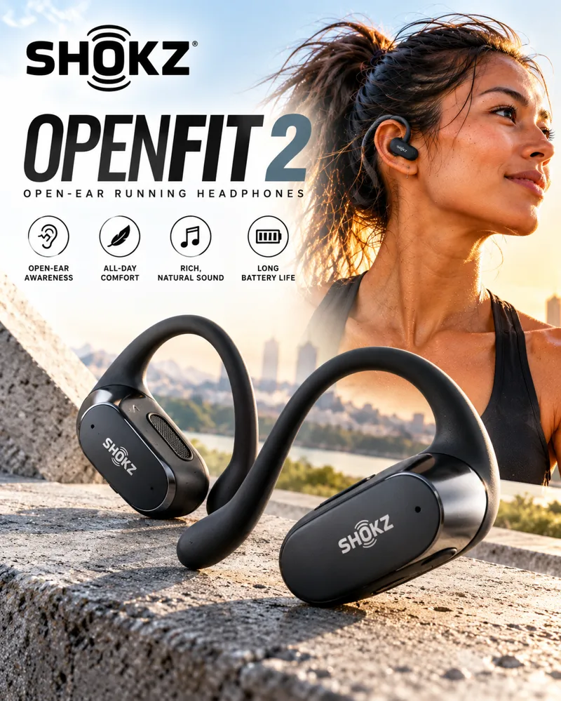 Shokz OpenFit 2 Open-Ear Running Headphones