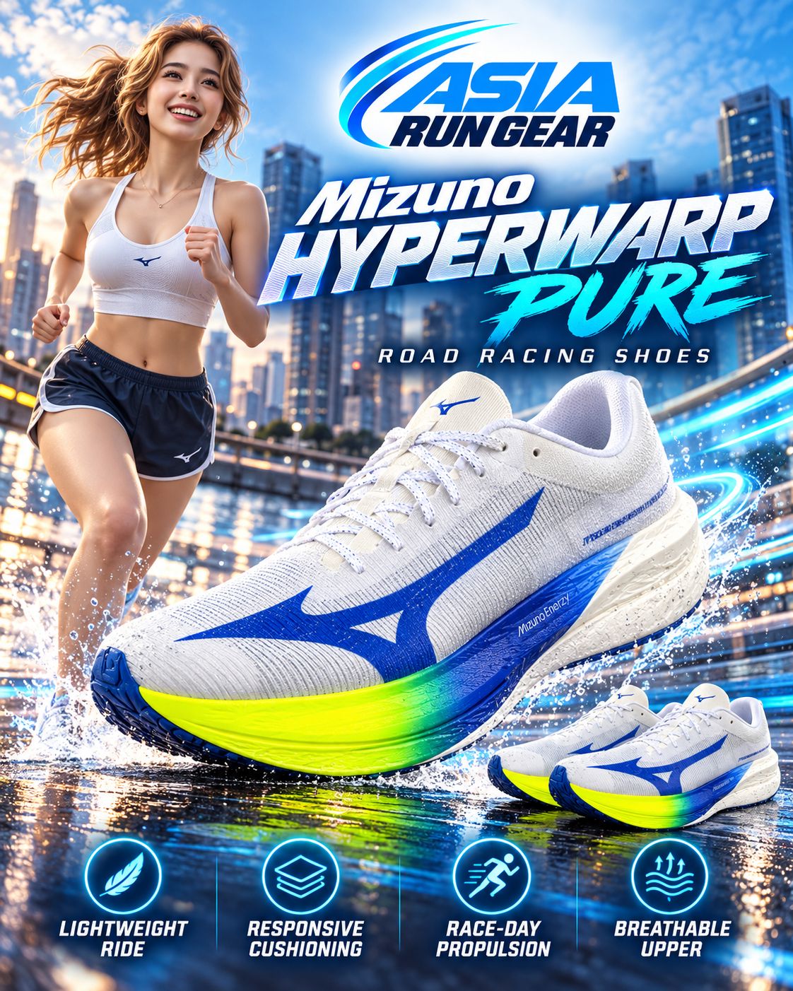 Mizuno Hyperwarp Pure Carbon-Plated Road Racing Shoes